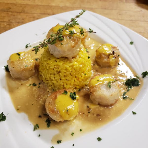 honey mustard sea scallops